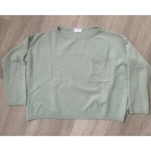 NWOT‎ Pink Lily Light Green Oversized Crewneck Sweater Size Small